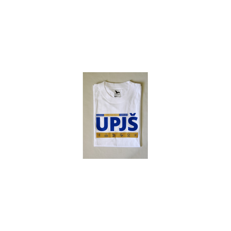 Tričko biele unisex s logom UPJŠ