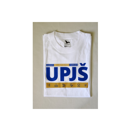 Tričko biele unisex s logom UPJŠ