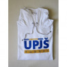 Mikina biela melírovaná s kapucňou s logom UPJŠ