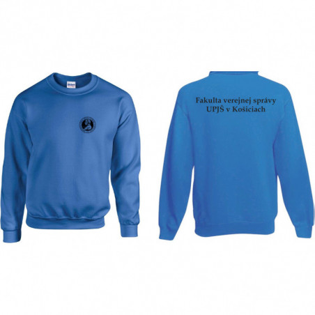 Mikina modrá unisex s názvom fakulty (FVS) a logom UPJŠ