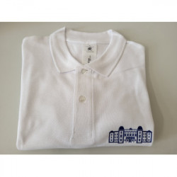 Polokošeľa biela unisex s potlačou budovy rektorátu - veľkosť S