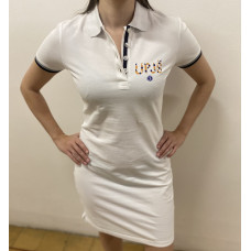 Dámske biele šaty s golierom a logom rektorátu Dámske biele šaty s golierom a logom rektorátu